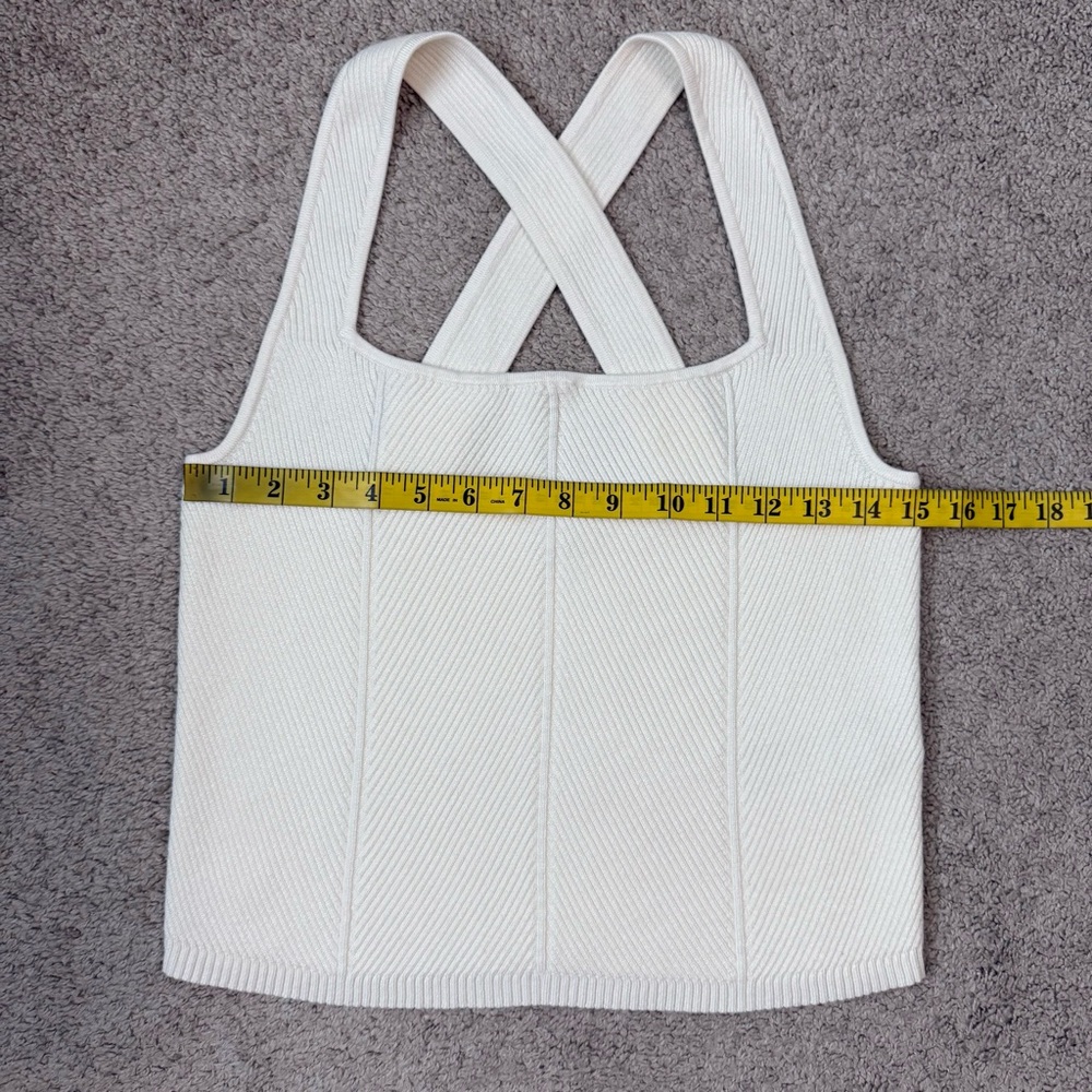 Abercrombie‎ & Fitch Elevated Rib Knit Crossback Tank Top Ivory XL - Picture 7 of 8